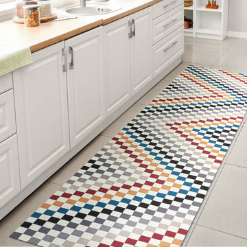 Ainsley Modern Cottage Checkerboard Washable Area Rug